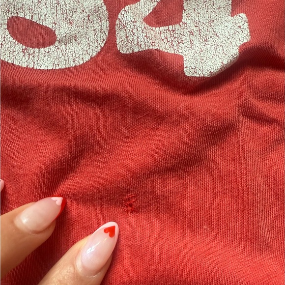 Brandy Melville Boston 1984 Crop Top Red Shirt - Picture 4 of 5